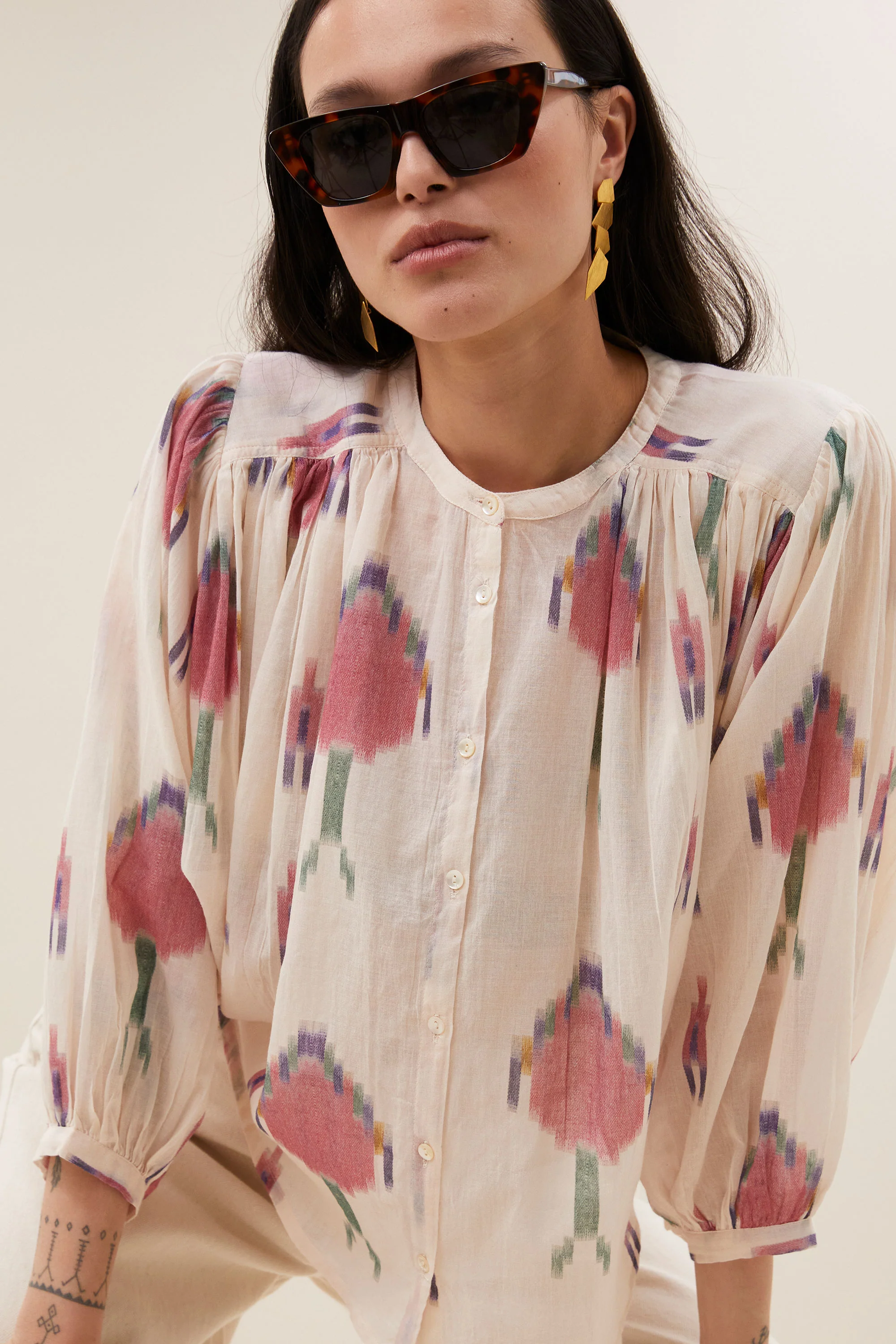becky ikat blouse | spring ikat - Image 3