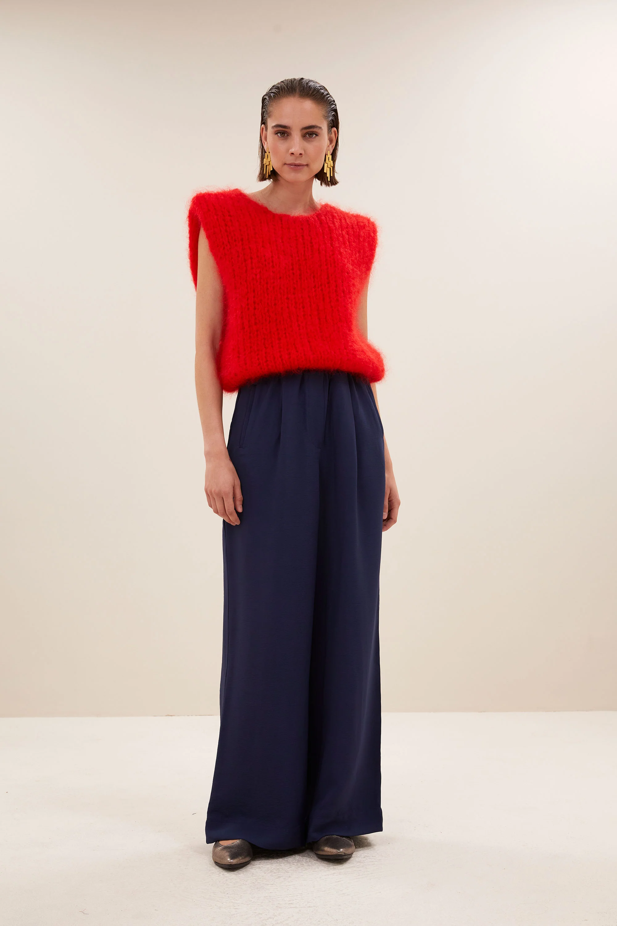 benji satin stripe pants | evening blue - Image 6