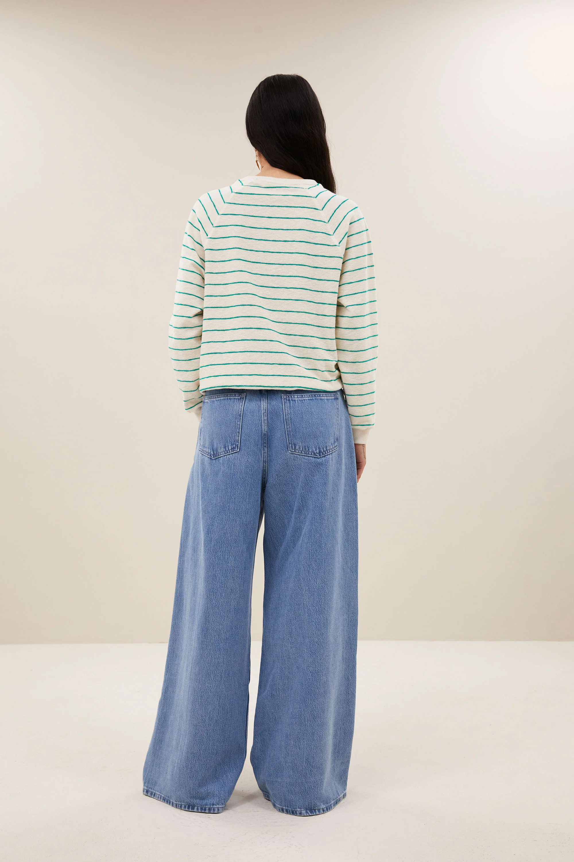 bonne slub sweater | green lake stripe - Image 5