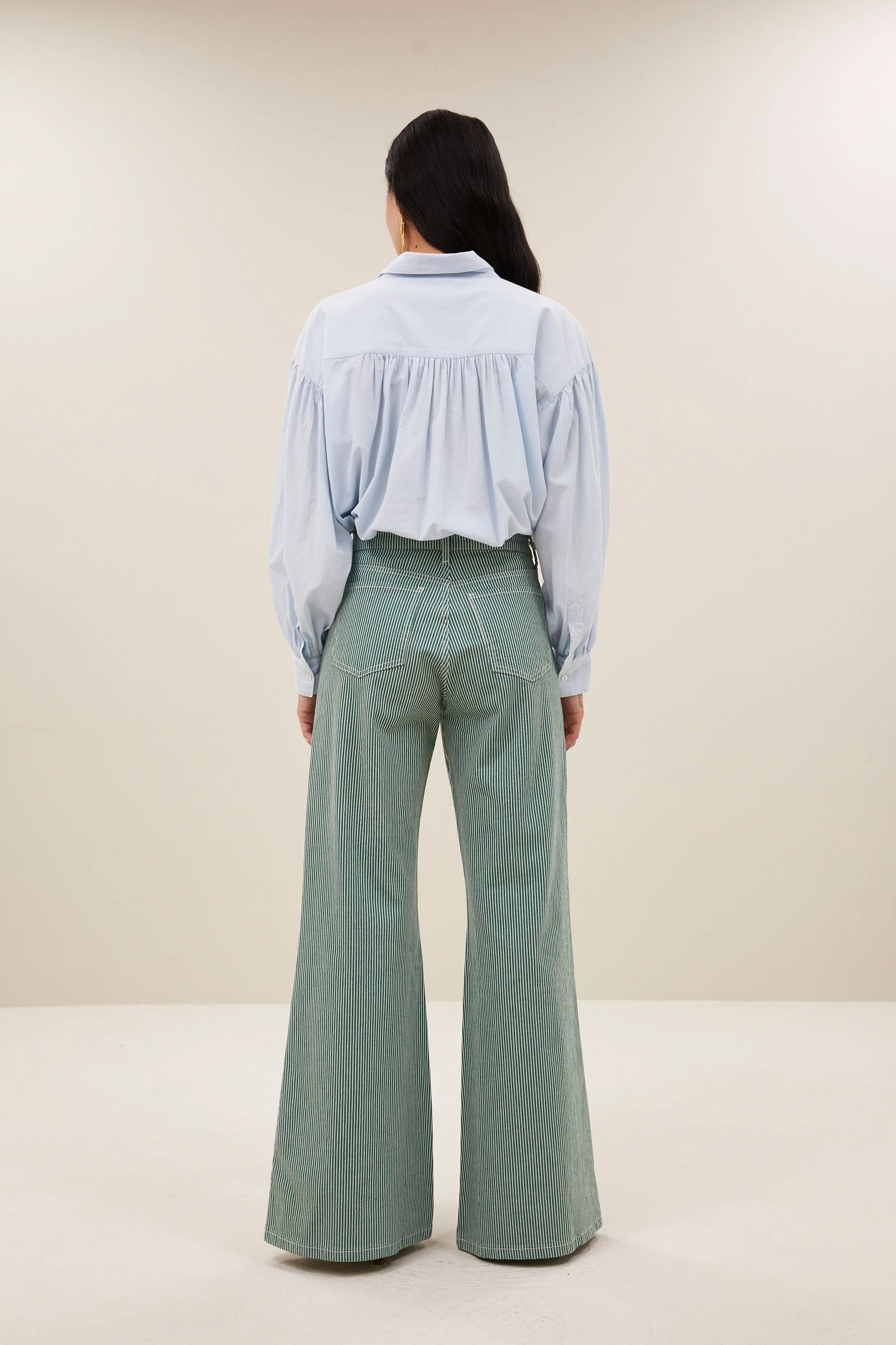 femme stripe pants | dark green stripe - Image 4