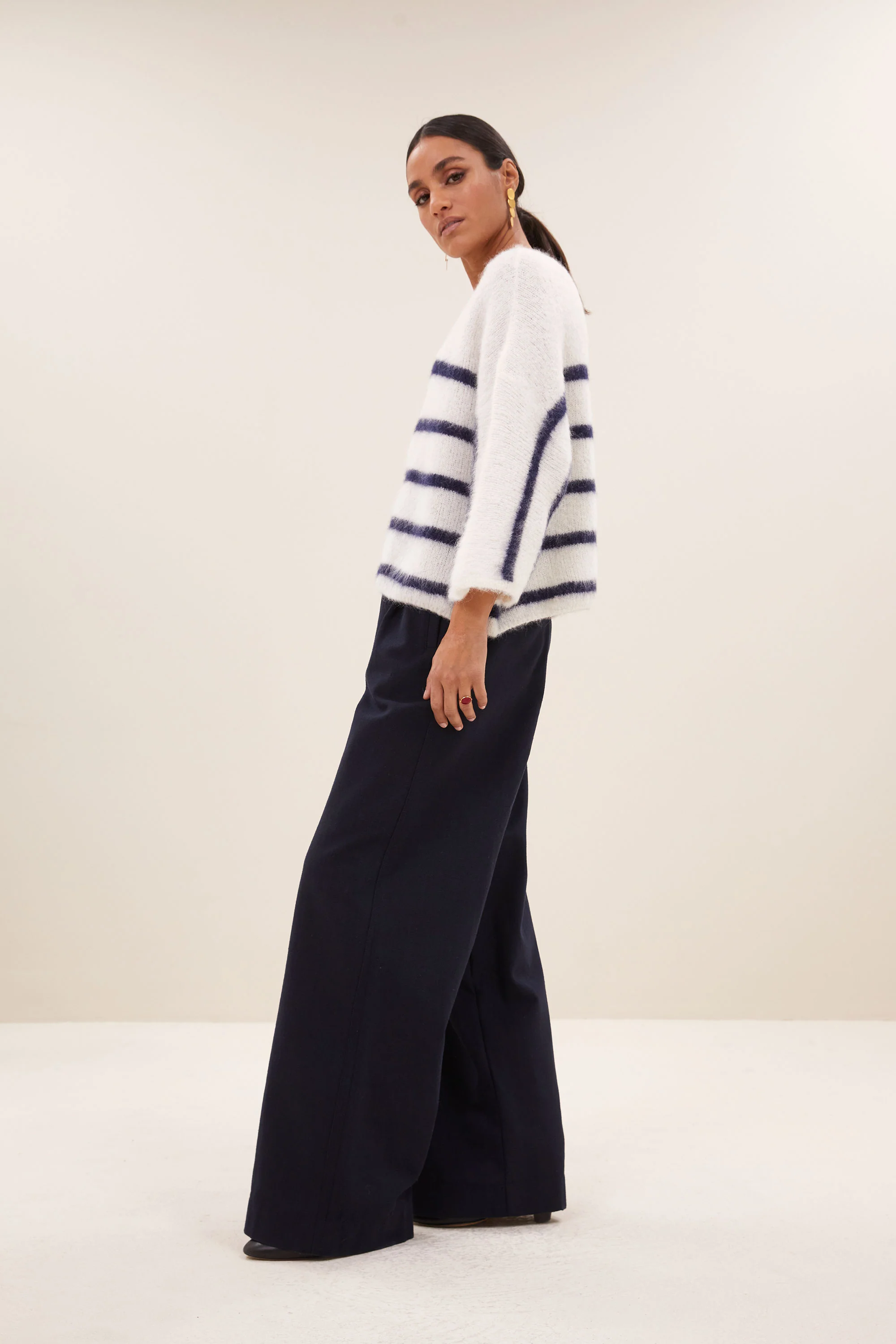fleur stripe pullover | marine stripe - Image 3
