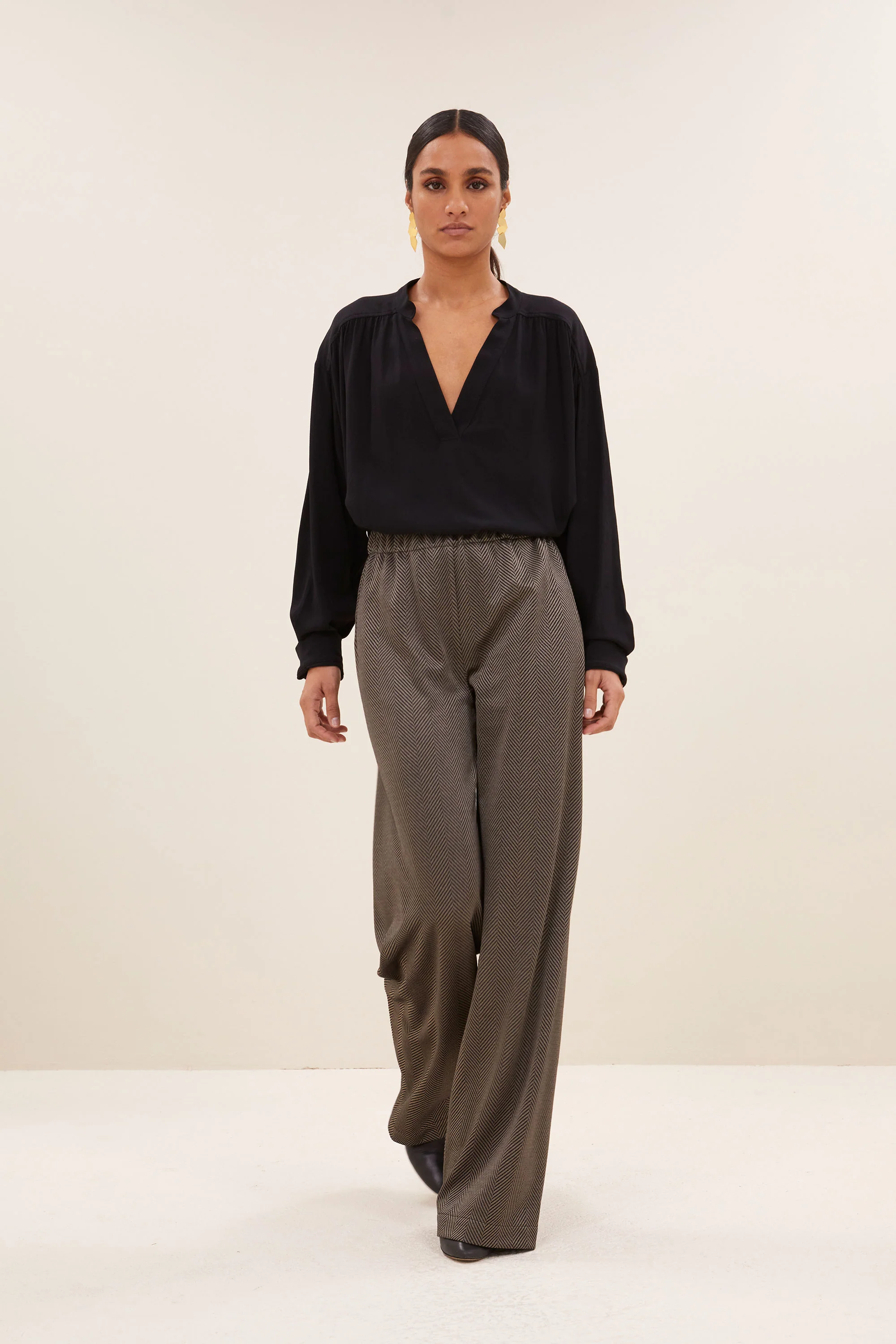 lissa herringbone pants | biscuit - Image 5