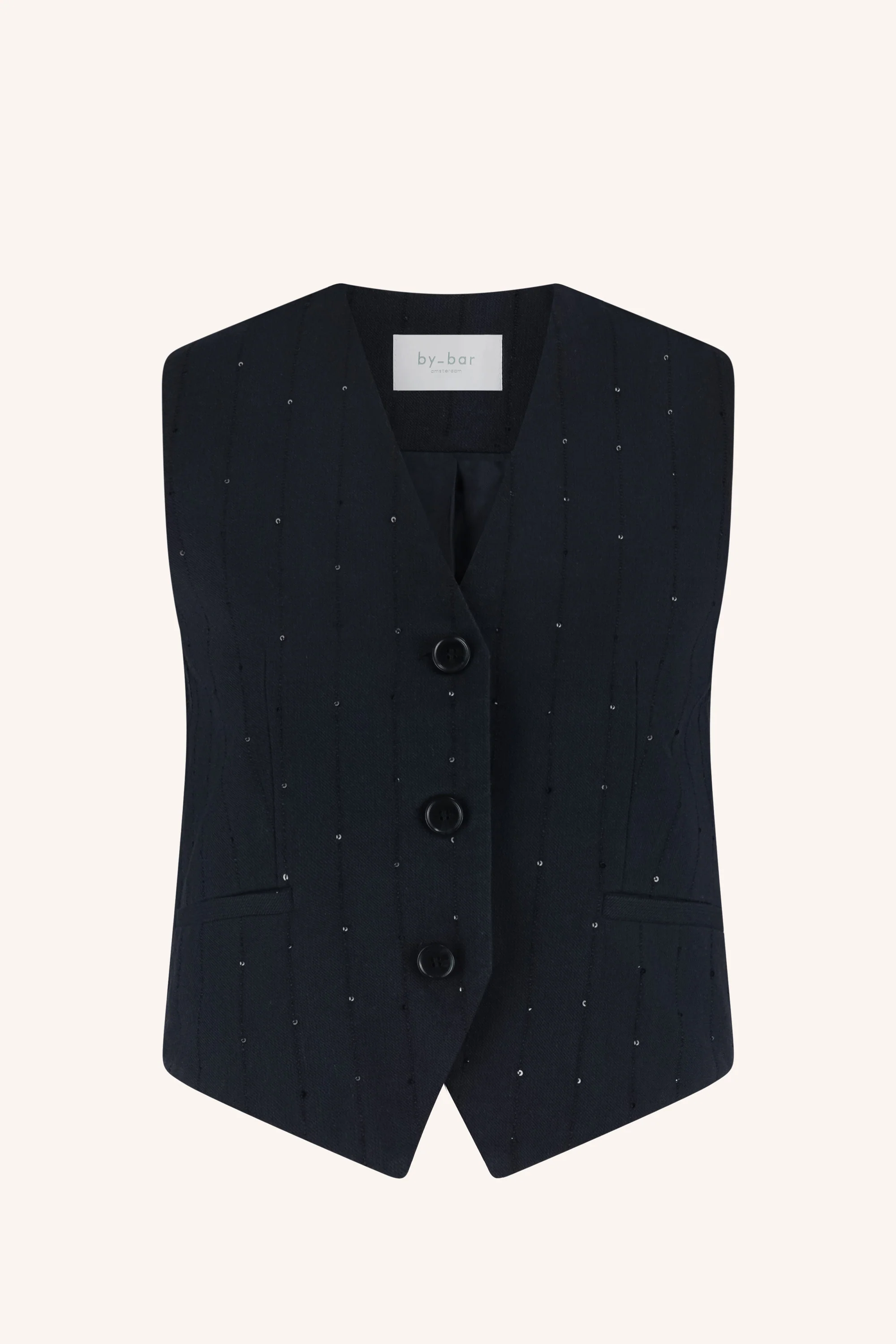 lynn sparkle gilet | navy lurex stripe - Image 6
