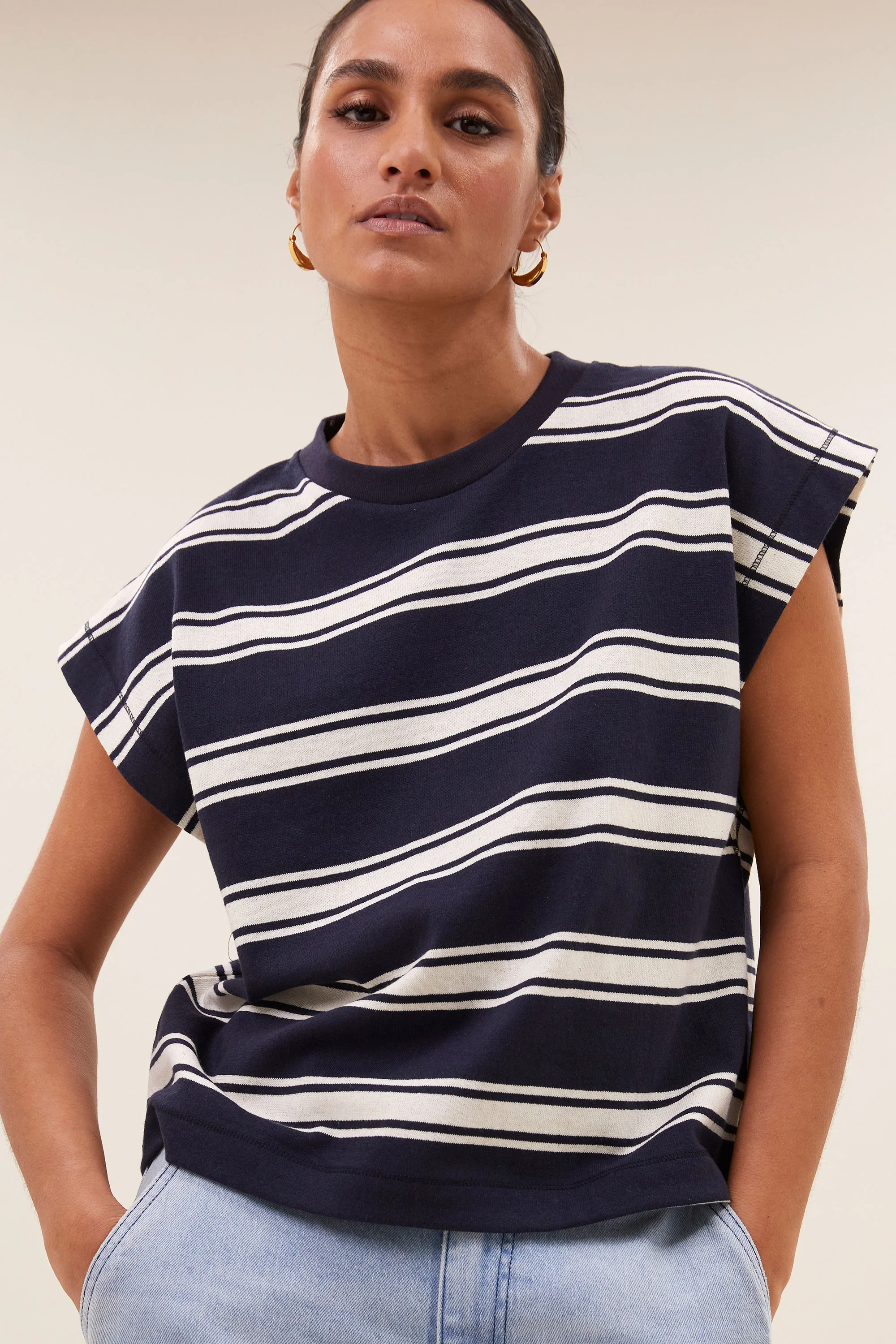 mason stripe top | grain navy stripe - Image 4