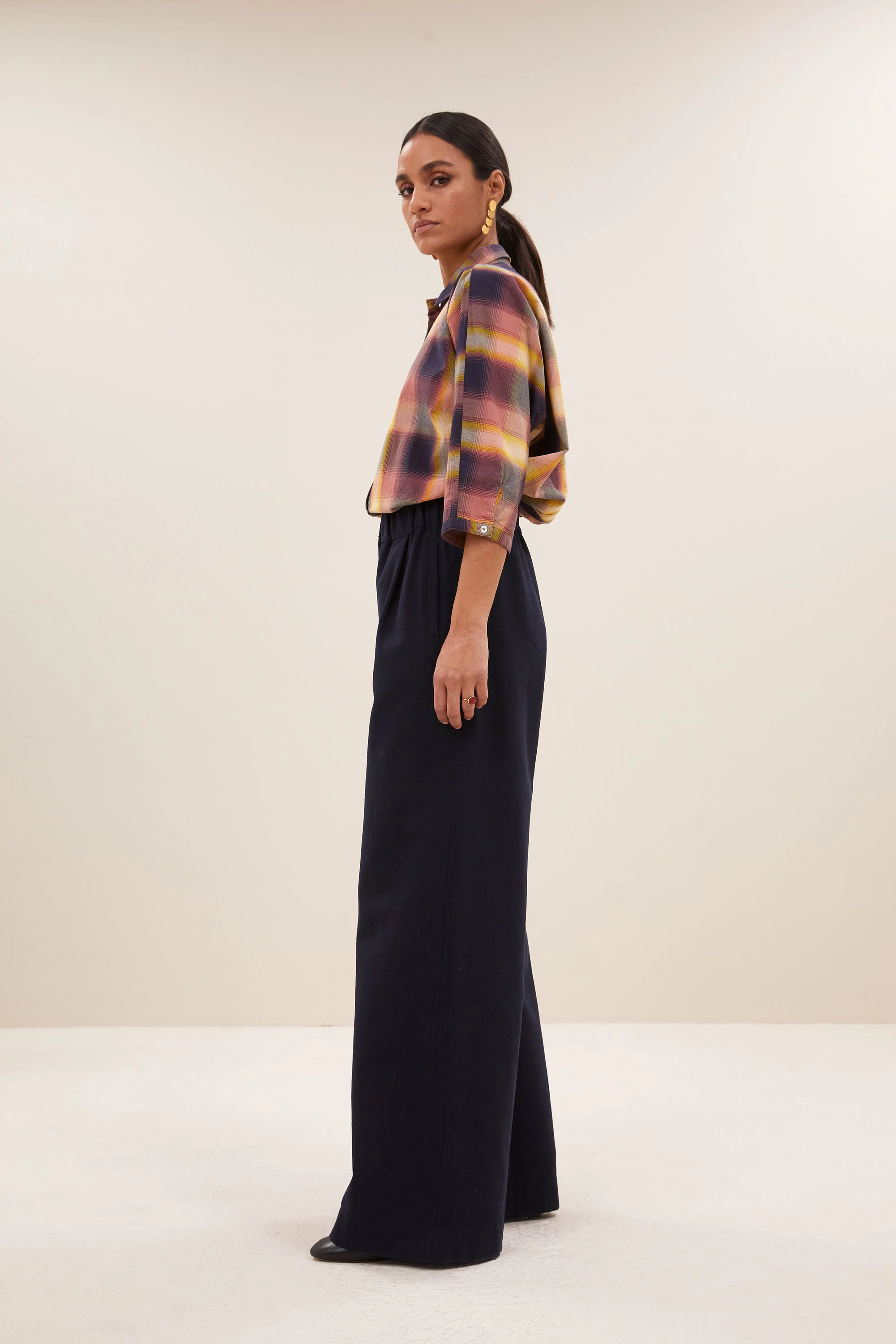 norel madras blouse | madras check - Image 3