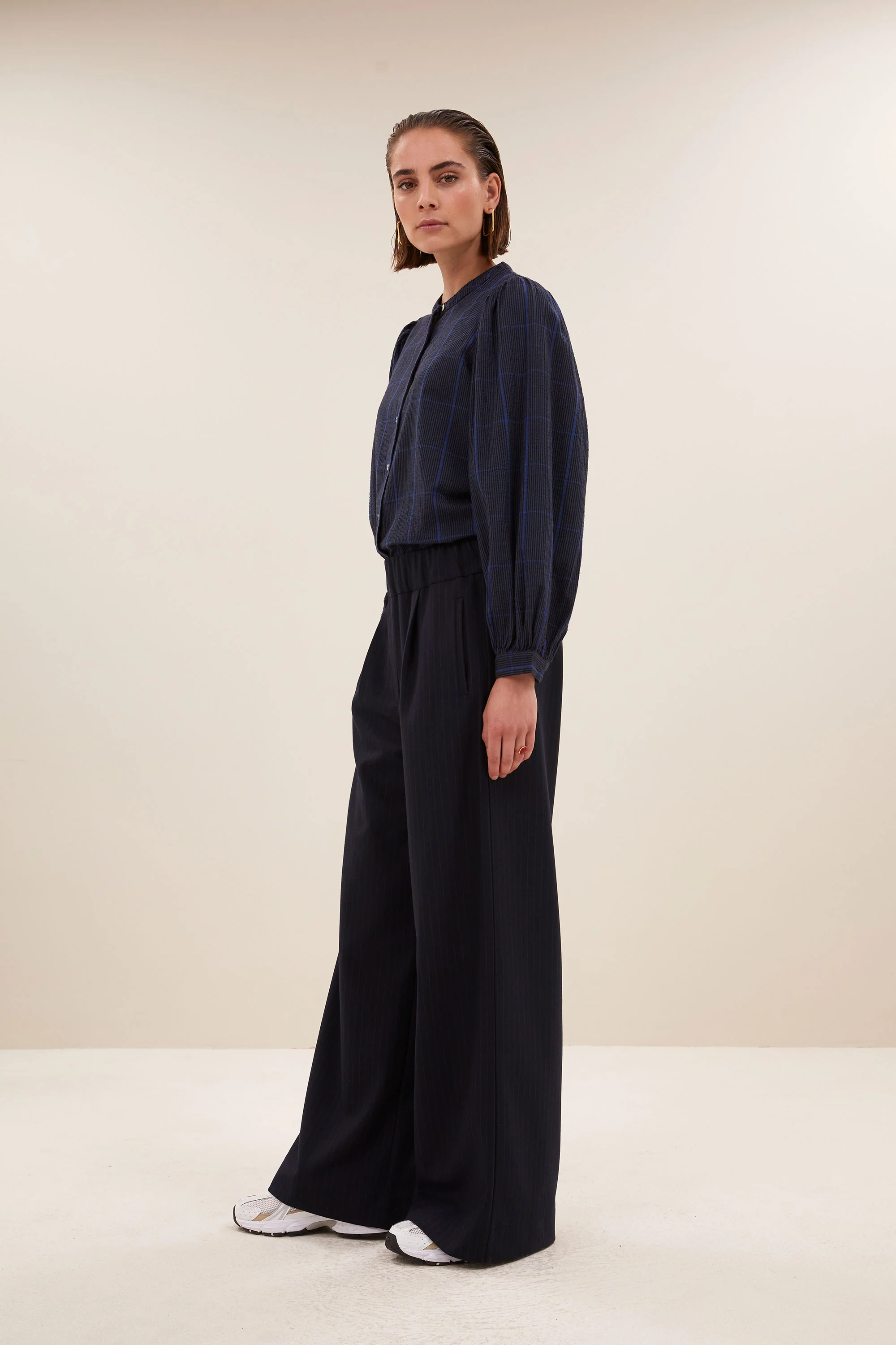 rikki check blouse | blue checks - Image 3