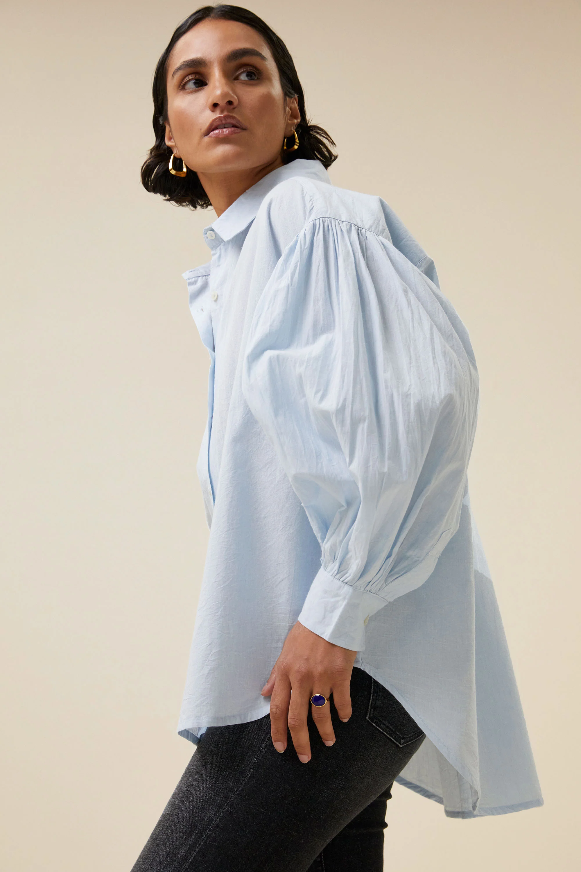 sarah chambray blouse | light blue - Image 3