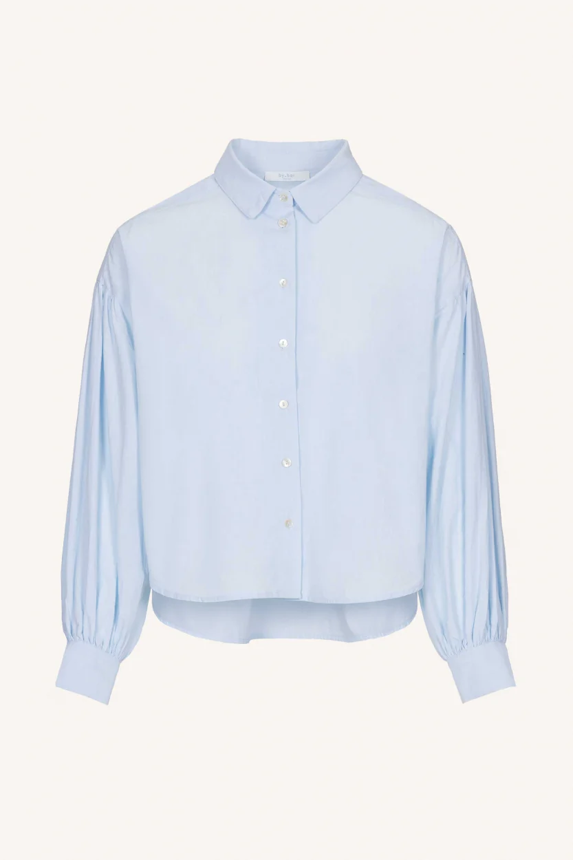 sarah short chambray blouse | light blue - Image 5
