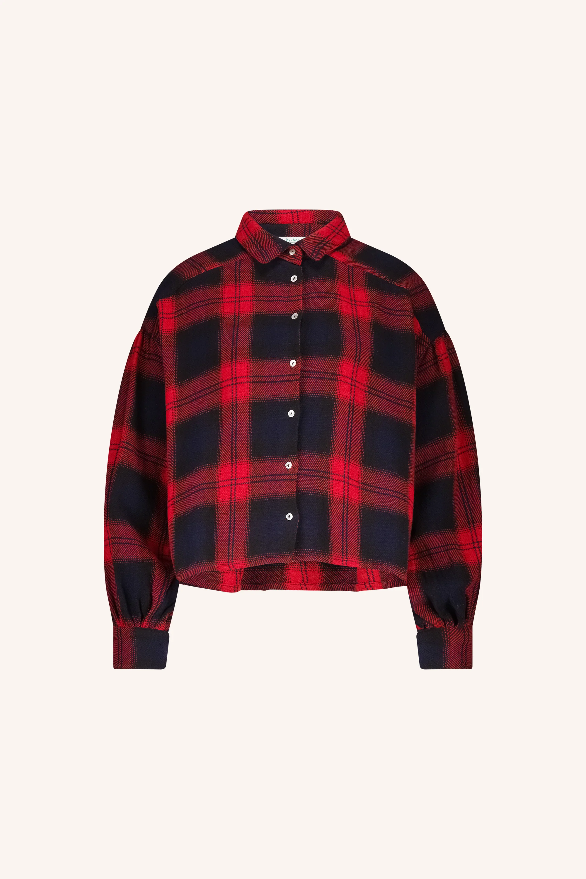 sarah short red check blouse | poppy check - Image 5