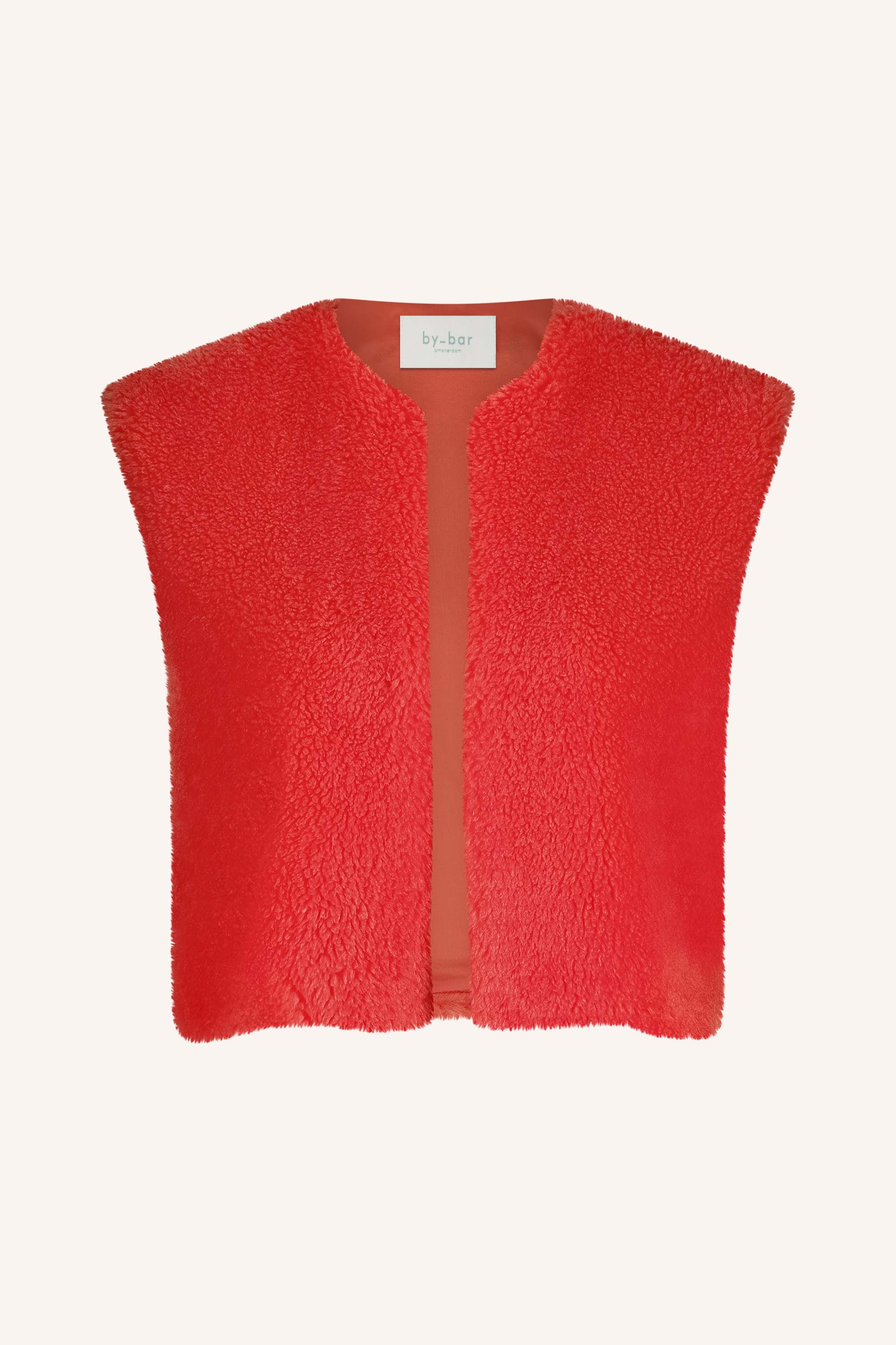 wolly red gilet | poppy red - Image 6
